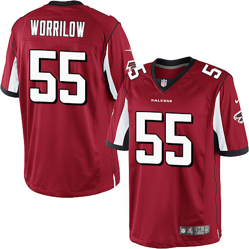 Men's Limited Paul Worrilow Nike Jersey Red Home - #55 NFL Atlanta Falcons